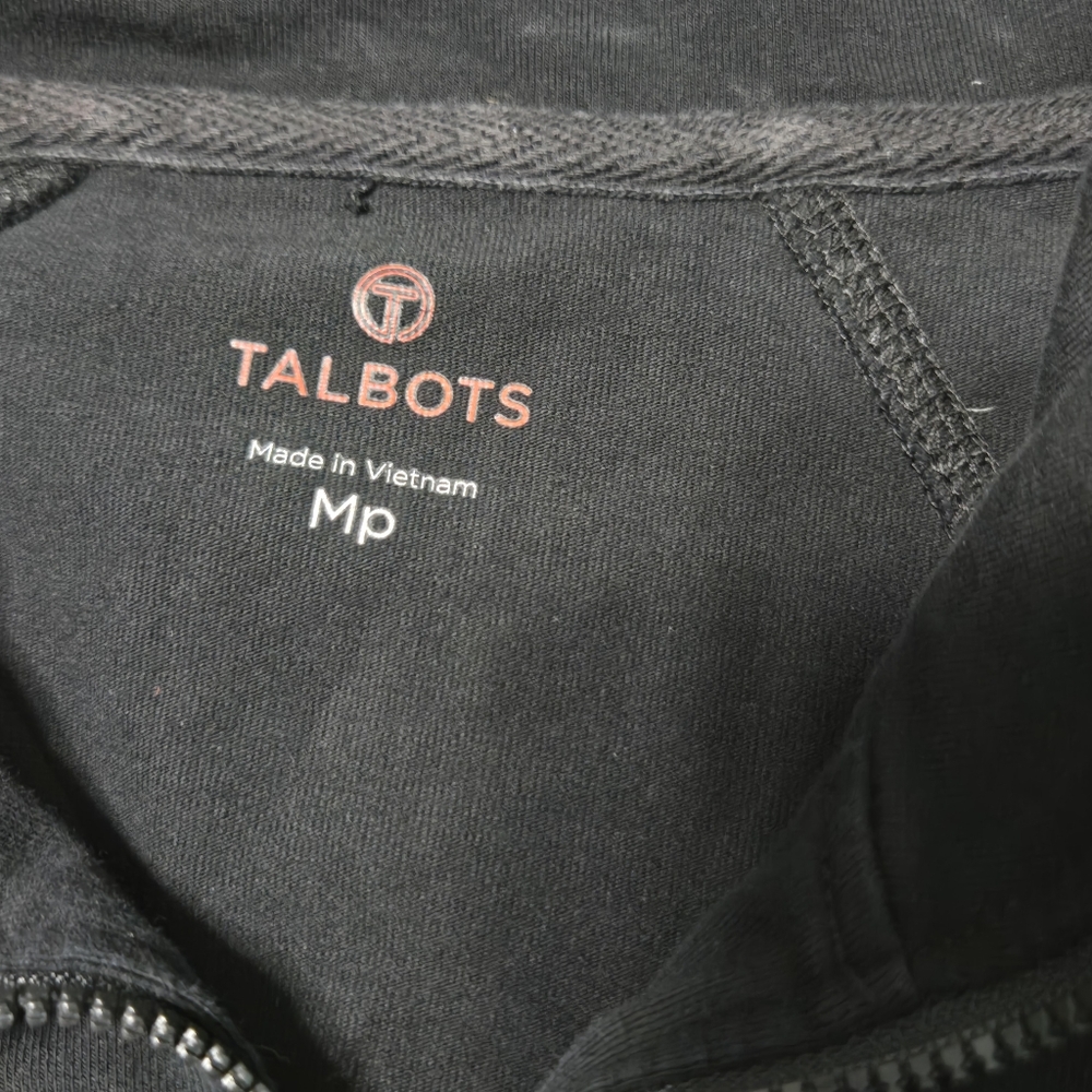 T by Talbots Jacket Lightweight Mockneck Black Stretch Performance Petite M PM - Picture 7 of 8
